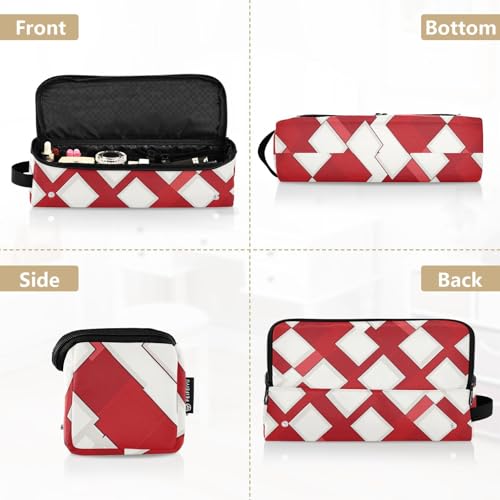Estuche de viaje 2 en 1 para rizador y alfombrilla resistente al calor, portátil para planchas, rizadores y alisadores, blanco y rojo miniatura 5