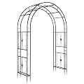 VINGLI Garden Arbor, Arch Archway for Wedding Ceremony Party, Steel Garden Trellis for Plant Climbing, Christmas Garden Decorations Pergola for Garden, Backyard, Lawn (Black, 7.9FT)