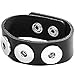 Produktbild Sunsa Damen Click Buttons Leder Armband für Frauen/Herren/Mädchen Schmuck Boho Style Armreif für Druckknöpfe Chunks beste Geschenke für Freundin/Mama/Partner/Geburtstag. Schwarz 70204 (26)