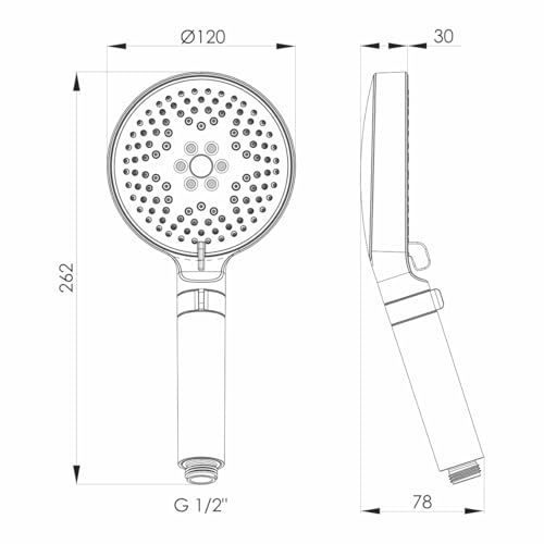 Pommeau de douche 4 modes Covy noir pour optimiser la pression d'eau - 4