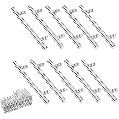 maseyboc Cabinet Handles, 10 Pack 7.8 Inch Cabinet Pulls Kitchen Cabinet Handles, Drawer Pulls with 5 Inch Hole Center, Stainless Steel Cabinet Hardware for Cabinet, Drawer, Wardrobe Cover