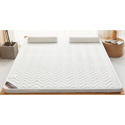 Colchón de látex natural con palma de coco ergonómico, soporte de zona, tela de punto transpirable, tamaño Queen para un sueño reparador en el hogar y habitación de invitados (blanco, 180 x 200 x 5