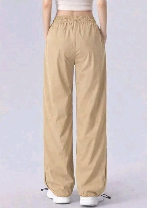 Image of Women Loose Fit Korean Style Gym Joggers Cotton Linen Self Design Casual Workout Track Pants