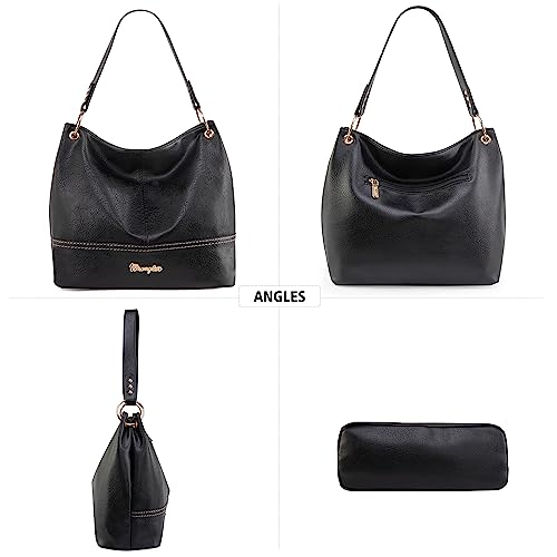 Image of Wrangler Hobo Bags for Women Vegan Leather Top Handle Shoulder Purses and Handbags