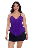 TrimShaper Women's Standard Rachel Swim Tankini Top, Plum