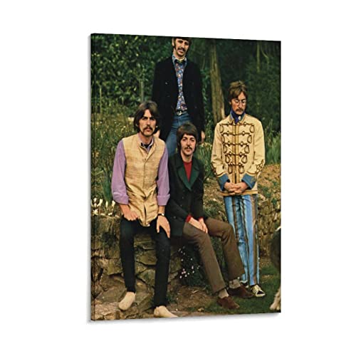 Poster décoratif sur toile « Clothing The Beatles » pour chambre à coucher, décoration murale, bureau, maison, 60 x 90 cm - Les Beatles, Paul McCartney, John Lennon, RIngo Starr, George Harrison Poster décoratif sur toile « Clothing The Beatles » pour chambre à coucher, décoration murale, bureau, maison, 60 x 90 cm