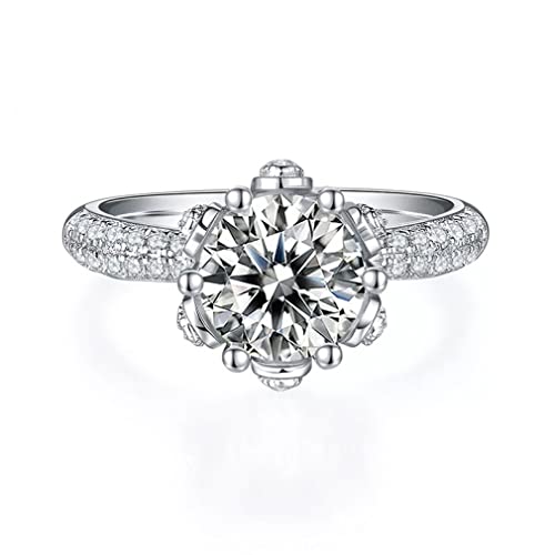 Bague de mariage en moissanite de style joaillerie fine en argent 925