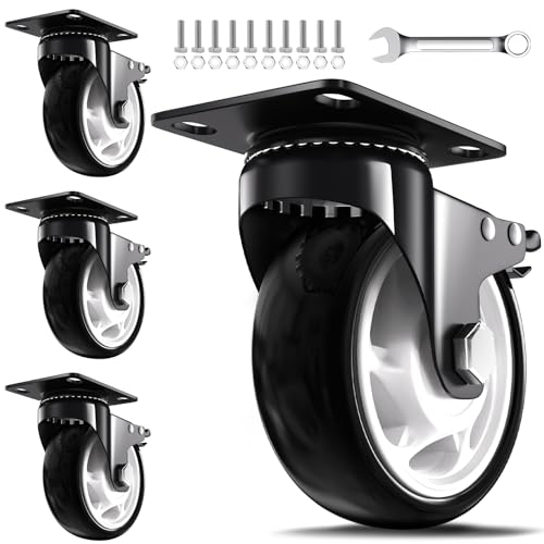 5 Inch Heavy Duty Casters, 2600lbs Capacity (Set of 4)...
