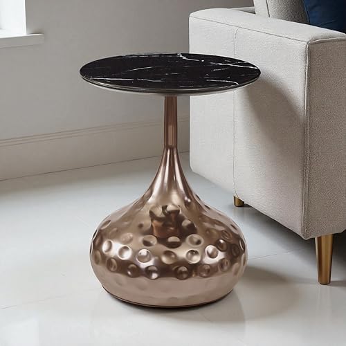 Image of The Attic Luxe Hammered Copper End Table Antique Finish,Copper