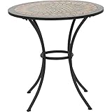 Siena Garden Tisch Prato, Ø70x71cm, Gestell: Stahl, pulverbeschichtet in schwarz matt, Fläche: Mosaik,Tischplatte: Keramik - 4