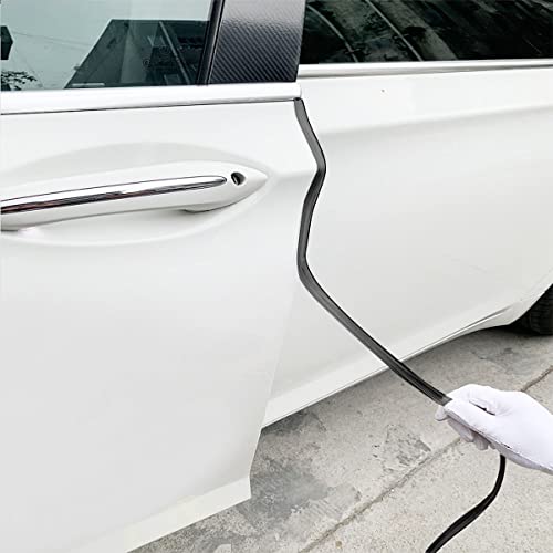 Aicel Car Door Edge Guards, 16Ft Clear U Shape No Glue Car Door Edge Protector, Chrome Pvc Trim Molding Interior Strips, Automotive Door Entry Guard Protection Fit For Sedans Trucks Suv Boats (Black) #TOP4