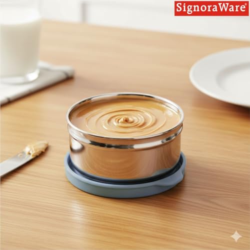 Image of SignoraWare Mini Fresh Stainless Steel Small Container | Airtight & Leakproof | Compact & Travel-Friendly | Easy to Carry | Perfect for Office, School & Home Use (140ml | EBlue)