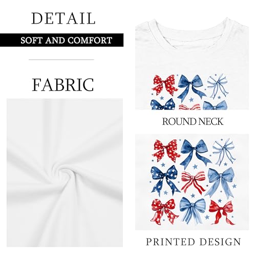 Image of Ithalt 4th of July Outfit Kids Girls American T Shirt USA T-Shirt Fourth of July Tops Patriotic Long Sleeve Tops