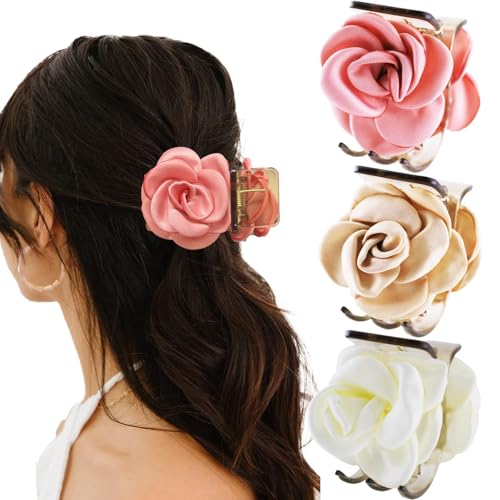 Pinzas para el cabello floral 3 piezas mediano y pequeño miniatura 1