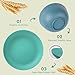 28 Piece Wheat Straw Dinnerware Sets,Plastic Dishes Set Alternative, Dishwasher & Microwave Safe Plates and Bowls Sets, Unbreakable Dinnerware Sets for 4 Dinner Plates, Cups, Cereal Bowls - Colorful