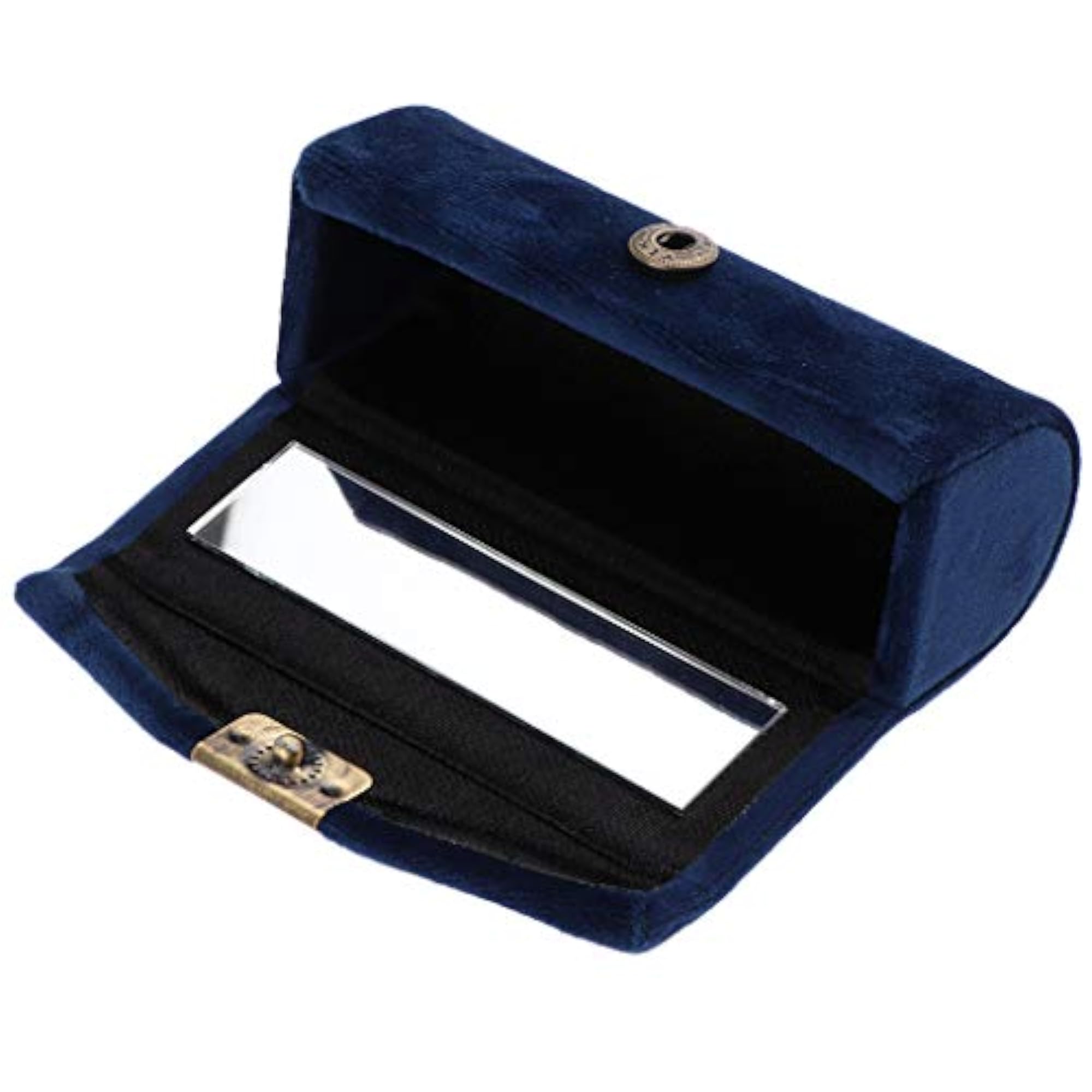 Lip Gloss Storage Case with Mirror, Dark Blue