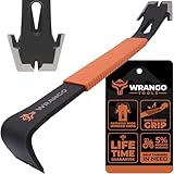 Wrango Tools 15' Flat Bar Pry Bar - Heavy Duty Crowbar with Nail Puller - High Carbon Steel with Soft Shock Absorbing Grip & Wide Winged Ends - Demolition Tools for Home Improvement & Construction