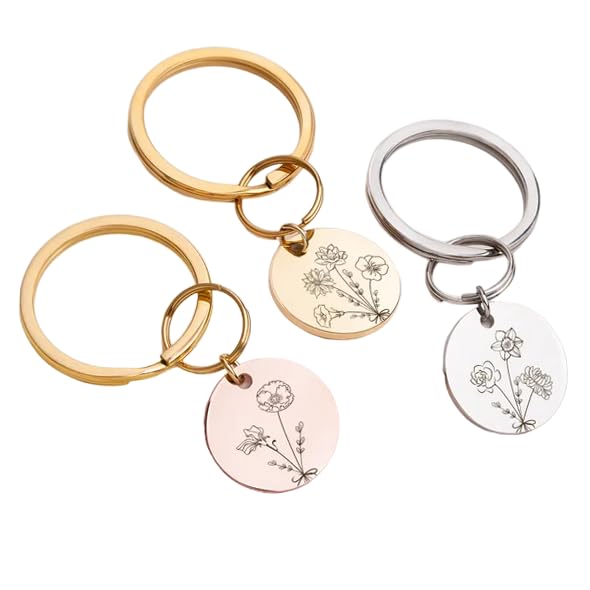 Customised Bouquet Flower Keychain - Birth Flower Gift Keychain for Valentines Day-image-29
