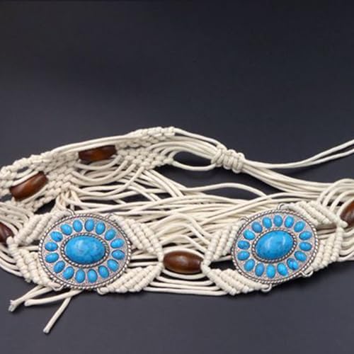 Lady Waist Belt Woven Beads Vintage Tie Belt Casual Ceinture Belt Street Dance Cowgirl Belt3