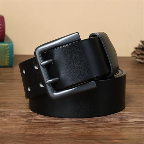 Men’S 4.3CM Wide Vintage Genuine Leather Double Pin Buckle Casual Designer Belt Strap For Everyday Wear With Jeans2