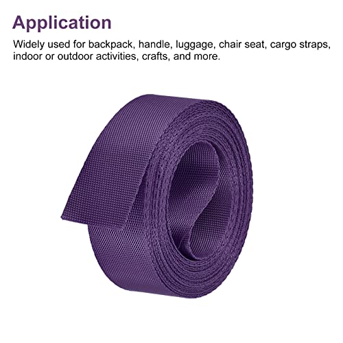 Image of MECCANIXITY Flat Nylon Webbing Strap 1 Inch 4 Yards Dark Purple for Backpack, Cargo Strap, Luggage-rack