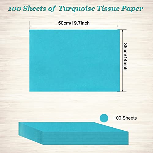 Image of 100 Sheets Turquoise Tissue Paper Artdly 14 x 20 Inches Turquoise Wrapping Paper Bulk for Weddings Birthday DIY Project Festival Wrapping Crafts Decor