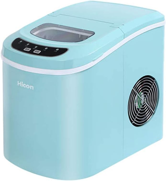 Countertop Ice Maker, Portable Ice Maker Makes 33 Pounds Per 24 Hours, Ice Cubes Ready in 6-13 Minutes, Ice Scoop & Bullet Type Round Ice (Red) (Blue) (Blue)