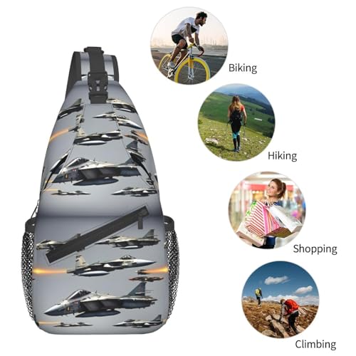 Morral cruzado con diseño de aviones de combate miniatura 6