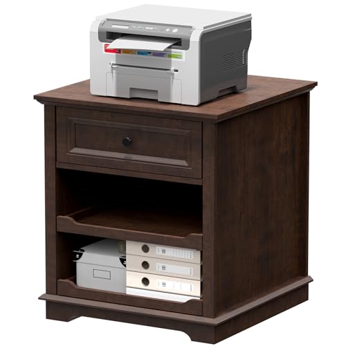 REDAYFUR Lateral File Cabinet 3 Drawer File Cabinet with Charging Station, Wood Lateral Filing...