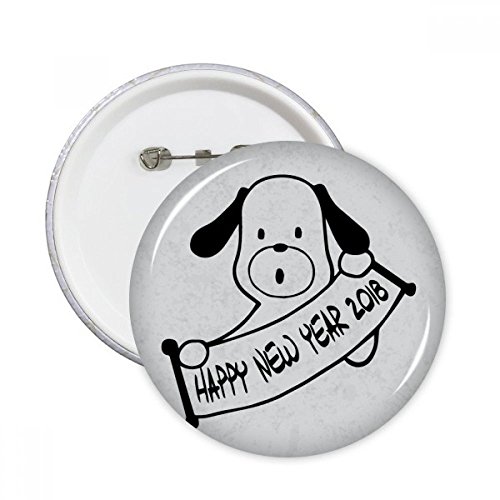 Cadeau de nouvelle année original lot 5 badges ronds motif chien pour proches