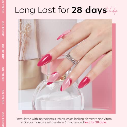 Modelones Dip Powder Nail Kit Starter, 4 Colors Clear Nude Pink Glitter Dipping Powder System Liquid Set With Base Top Coat Activator For French Nail Art Beginner All-In-One Beginner Extension Kit Gift For Women #TOP18