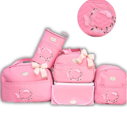 BOLSA MATERNIDADE MENINA 5 PEÇAS BORBOLETA (Rods)