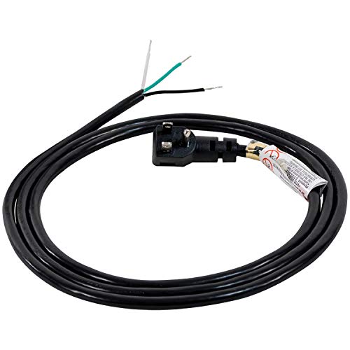 Certified Appliance Accessories 15-0336 10-Amp Appliance Power Cord, 6 Feet, 3 Wires, Grounded, Right Angle Plug Head