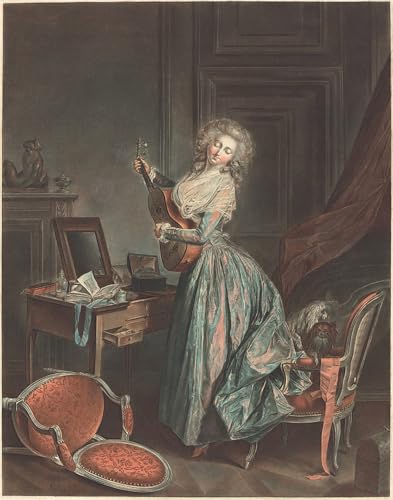 Tableau femme à la guitare par Jean Francois Janinet SERENDIPITP impression sur toile 60x90cm