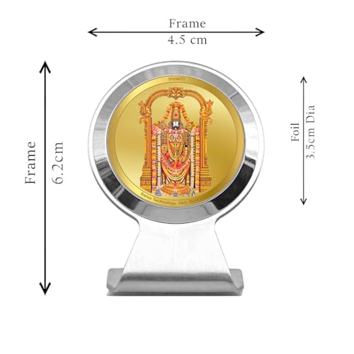 Image of DIVINITI 24K Gold Plated Religious Car Dashboard Frame | Premium God Idol Frame for Car, Home Mandir & Office Table | Spiritual Gift, Decorative Showpiece