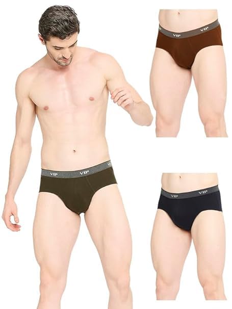 vip Fresh Men's Breathable Cotton Mesh Briefs - Assorted Colours - (95CM, Pack of 4)-picture-35