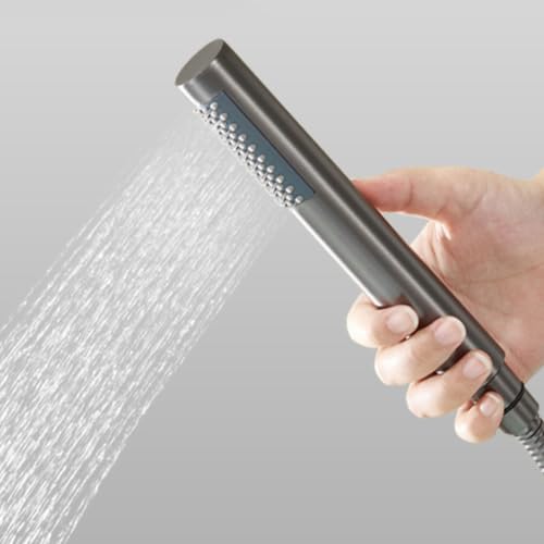 Robinet sur pied pour baignoire cascade mitigeur ilot or brossé 2 modes - 3