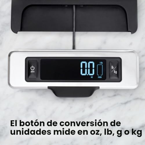 Miniatura 4 de Oxo Good Grips Báscula Para Comida De 5 Kg De Acero Inoxidable Con Pantalla Extraíble, Color Negro