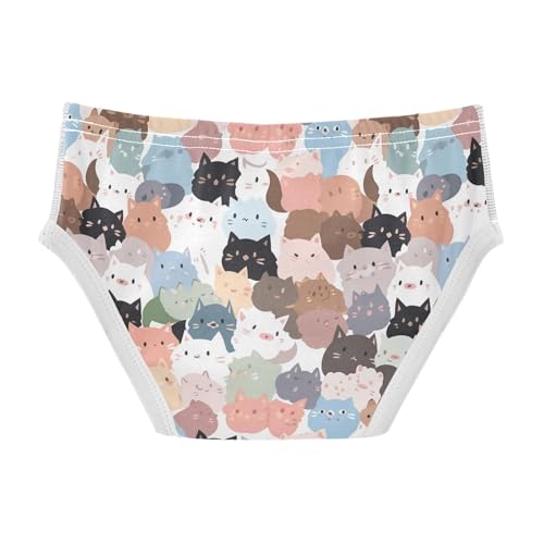visesunny Boys Cotton Underwear Cute Fluffy Cat Printed Toddler Soft Training Briefs Size 2T-8Y for Kids2