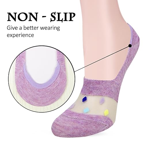 Image of Benefeet Sox Sheer No Show Socks for Women Girls Lace Mesh Low Cut Liner Socks Ultra Thin Nylon Invisible No See Footies Sock