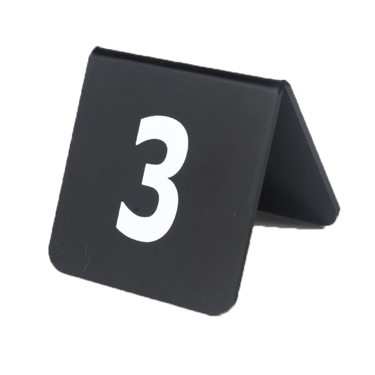 Akrylowe cyfrowe karty miejsc 1-25/50, klasyczne białe czarne znaki stołowe 63x55mm, składane karty miejsc, cyfrowa tabliczka z numerem restauracji(Black,1-50)