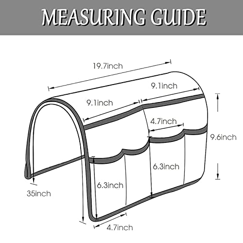 Reposabrazos de sofá, soporte antideslizante para sofá, para mandos a distancia, teléfonos móviles, gafas y revistas, elegante solución de almacenamiento para reposabrazos color caqui para sala de