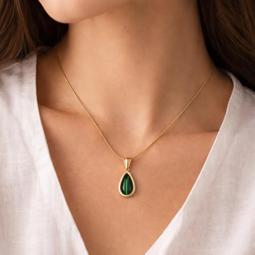 Image of RIDHVEE Anti-Tarnish Gold Plated Pendant Necklace for Women & Girls | Skin Friendly Lightweight Fashion Jewellery | Elegant Minimalist Chain Necklace & Gifting