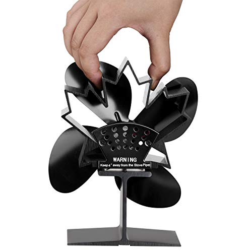 image for CWLAKON Wood Stove Fan-Silent Operation 4 Blades with Stove Thermomete
