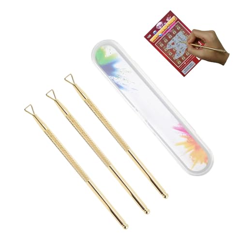 3PCS Metal Lottery Scratcher Tool - Pain-Free Scratching for Arthritic Hands, Tickets & Gift Cards (Gold)