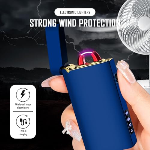 Encendedor eléctrico recargable SKRFIRE azul miniatura 2