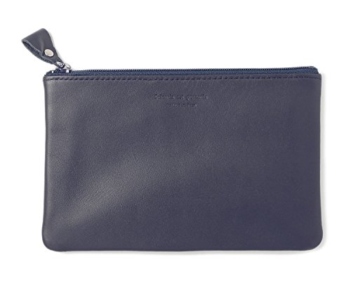 スリップオン "P"ポーチ M ノワール 革 ネイビー NSL-2303