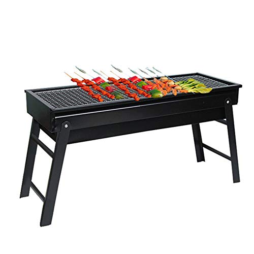 LSHOME Charcoal BBQ Grill Portable Stainless Steel Foldable Barbecue Grill for Home Festival Garden Picnic Party Camping (for 3-6 Persons)