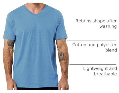 Image of Men's V-Neck T-Shirt Fitted Short Sleeve Soft Cotton Vneck Tees S-2XL