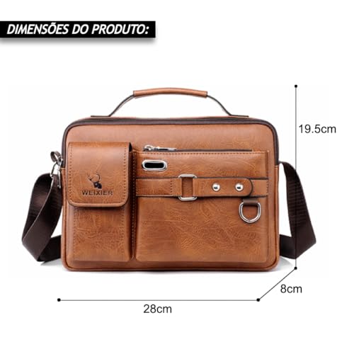 TOKSHOP Maleta Executiva Masculina Transversal em Couro PU Resistente Bolsa Social Carteiro Mensagei